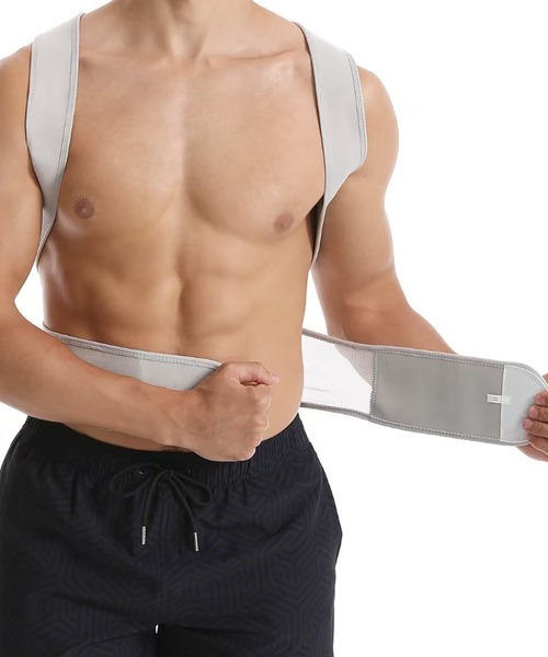 CALIFORNIA OUTFITTERS（カリフォルニア アウトフィッターズ）の「3-3A1 姿勢補助ベルト 猫背 背筋 補正 サポート（インナーウェア/肌着・メンズ・ライトグレー・S/M/L/XL）」の2枚目の写真
