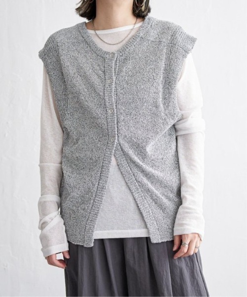 LBC（エルビーシー）の「ミニブークレ2WAYベスト（ベスト・レディース・チャコールグレー/ブルー/オレンジ/コーラル・M）」の12枚目の写真