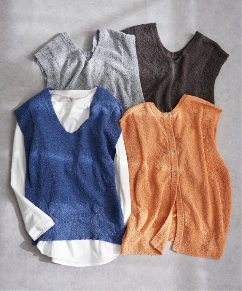 LBC（エルビーシー）の「ミニブークレ2WAYベスト（ベスト・レディース・チャコールグレー/ブルー/オレンジ/コーラル・M）」の6枚目の写真