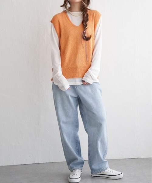 LBC（エルビーシー）の「ミニブークレ2WAYベスト（ベスト・レディース・チャコールグレー/ブルー/オレンジ/コーラル・M）」の7枚目の写真