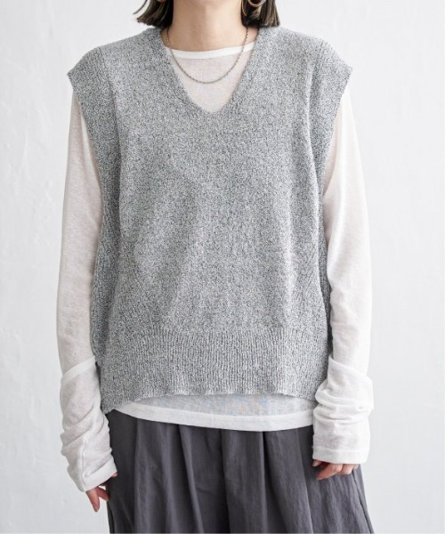 LBC（エルビーシー）の「ミニブークレ2WAYベスト（ベスト・レディース・チャコールグレー/ブルー/オレンジ/コーラル・M）」の14枚目の写真