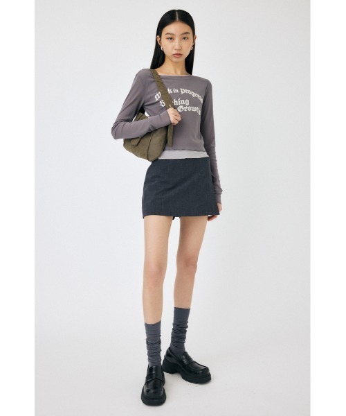 MOUSSY（マウジー）の「SHEER LAYERED ロングスリーブTシャツ（Tシャツ/カットソー・レディース・アイボリー/ダークグレー/マジェンタ・FREE）」の17枚目の写真