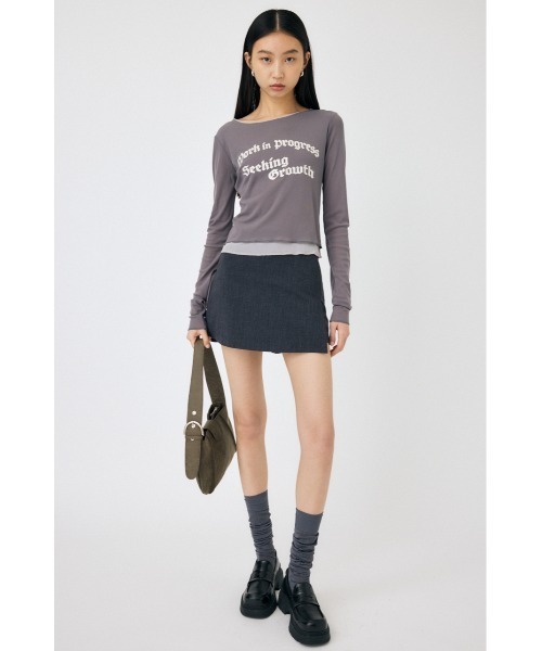 MOUSSY（マウジー）の「SHEER LAYERED ロングスリーブTシャツ（Tシャツ/カットソー・レディース・アイボリー/ダークグレー/マジェンタ・FREE）」の18枚目の写真