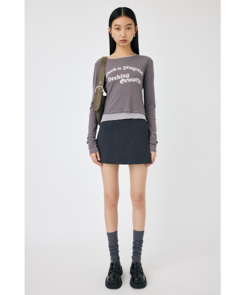 MOUSSY（マウジー）の「SHEER LAYERED ロングスリーブTシャツ（Tシャツ/カットソー・レディース・アイボリー/ダークグレー/マジェンタ・FREE）」の19枚目の写真