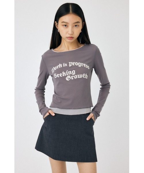 MOUSSY（マウジー）の「SHEER LAYERED ロングスリーブTシャツ（Tシャツ/カットソー・レディース・アイボリー/ダークグレー/マジェンタ・FREE）」の20枚目の写真