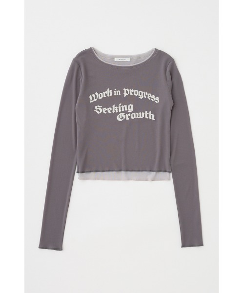 MOUSSY（マウジー）の「SHEER LAYERED ロングスリーブTシャツ（Tシャツ/カットソー・レディース・アイボリー/ダークグレー/マジェンタ・FREE）」の22枚目の写真