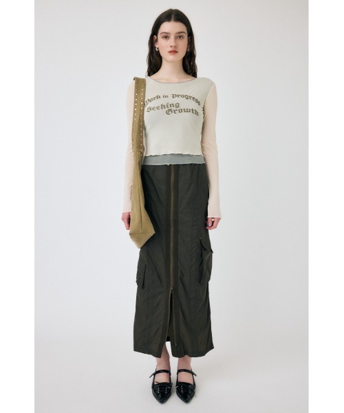 MOUSSY（マウジー）の「SHEER LAYERED ロングスリーブTシャツ（Tシャツ/カットソー・レディース・アイボリー/ダークグレー/マジェンタ・FREE）」の14枚目の写真