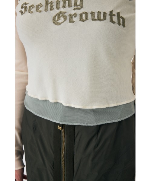MOUSSY（マウジー）の「SHEER LAYERED ロングスリーブTシャツ（Tシャツ/カットソー・レディース・アイボリー/ダークグレー/マジェンタ・FREE）」の8枚目の写真