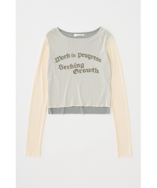 MOUSSY（マウジー）の「SHEER LAYERED ロングスリーブTシャツ（Tシャツ/カットソー・レディース・アイボリー/ダークグレー/マジェンタ・FREE）」の10枚目の写真