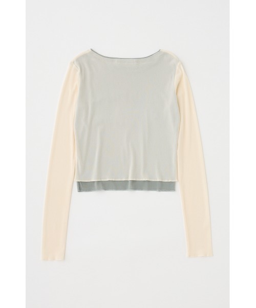 MOUSSY（マウジー）の「SHEER LAYERED ロングスリーブTシャツ（Tシャツ/カットソー・レディース・アイボリー/ダークグレー/マジェンタ・FREE）」の4枚目の写真