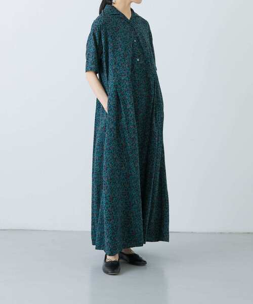 かぐれ（カグレ）の「小花柄プリントワンピース（ワンピース・レディース・チャコールグレー/ブルー・0/1）」の14枚目の写真