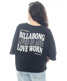 BILLABONG レディース FLAG LOGO LOOSE CROPPED TEE Tシャツ 【2025年春夏モデル】/ビラボンロゴバックプリントクルーネック半袖Tシャツ