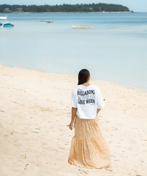BILLABONG(ビラボン)の「BILLABONG レディース FLAG LOGO LOOSE CROPPED TEE Tシャツ 【2025年春夏モデル】/ビラボンロゴバックプリントクルーネック半袖Tシャツ(Tシャツ/カットソー・レディース・ホワイト/パープル系その他/グリーン系その他/ブラック・MEDIUM)」の11枚目の写真