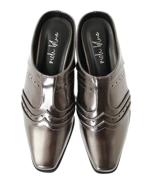 Green Parks(グリーンパークス)の「・richblue ウエスタンウェッジミュール(パンプス・レディース・シルバー/ブラック・L/S/M/LL)」の12枚目の写真