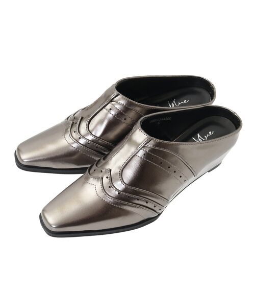 Green Parks(グリーンパークス)の「・richblue ウエスタンウェッジミュール(パンプス・レディース・シルバー/ブラック・L/S/M/LL)」の13枚目の写真