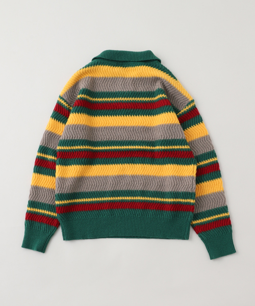 PLEASURES（プレジャー）の「【PLEASURES / プレジャーズ】 Cooper Polo sweater P25SP01 2（ニット/セーター・メンズ・グリーン・MEDIUM/LARGE）」の2枚目の写真