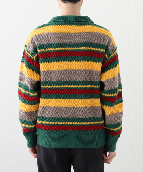 PLEASURES（プレジャー）の「【PLEASURES / プレジャーズ】 Cooper Polo sweater P25SP01 2（ニット/セーター・メンズ・グリーン・MEDIUM/LARGE）」の6枚目の写真