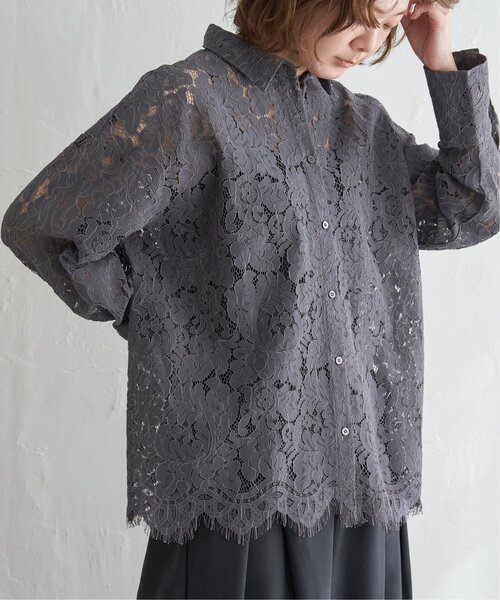 niche. レースシャツ セール】【Niche. /ニッチ】Open Collar S/S Shirts-Lace Flower