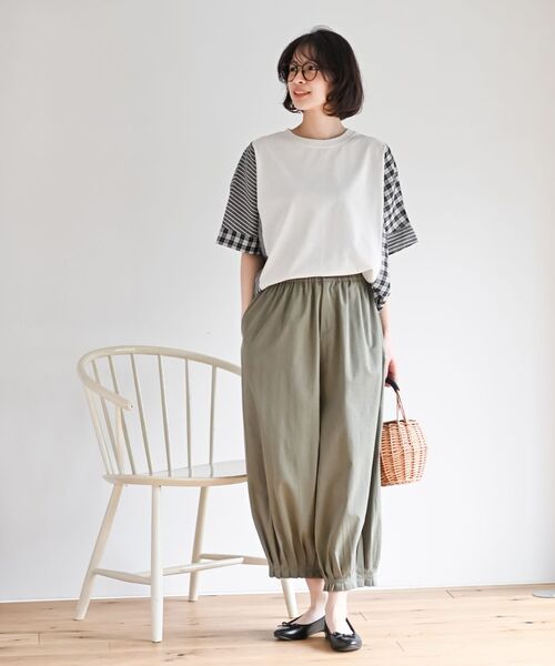 rps(アールピーエス)の「天竺サイド異素材切替ドレーププルオーバー(その他トップス・レディース・チャコールグレー/アイボリー・フリー)」の11枚目の写真