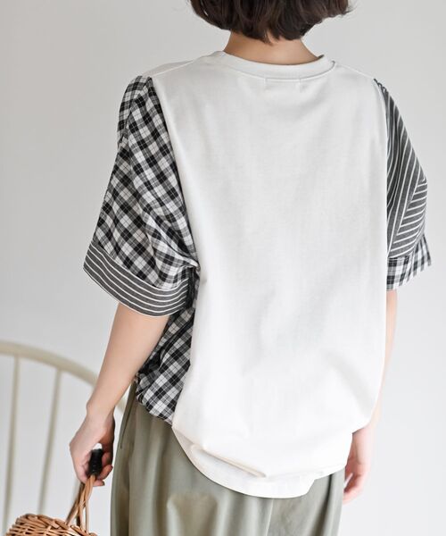 rps(アールピーエス)の「天竺サイド異素材切替ドレーププルオーバー(その他トップス・レディース・チャコールグレー/アイボリー・フリー)」の5枚目の写真