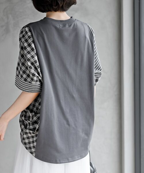 rps(アールピーエス)の「天竺サイド異素材切替ドレーププルオーバー(その他トップス・レディース・チャコールグレー/アイボリー・フリー)」の15枚目の写真