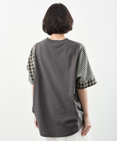 rps(アールピーエス)の「天竺サイド異素材切替ドレーププルオーバー(その他トップス・レディース・チャコールグレー/アイボリー・フリー)」の12枚目の写真