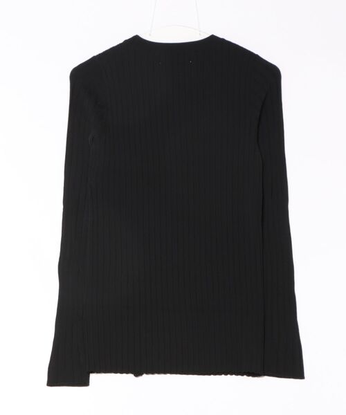 VERSEAU(ヴェルソー)の「アシメカットリブニット(Tシャツ/カットソー・レディース・ブラック/ライトグリーン・FREE)」の3枚目の写真