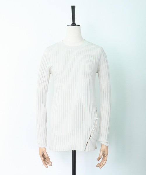 VERSEAU(ヴェルソー)の「アシメカットリブニット(Tシャツ/カットソー・レディース・ブラック/ライトグリーン・FREE)」の17枚目の写真