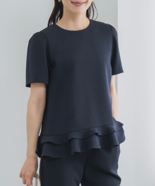 Sono(ソーノ)の「【SONO/ソーノ】【SONO NAVY/ソーノネイビー】ミニティアードレディブラウス(シャツ/ブラウス・レディース・ブラック/ネイビー/ホワイト・F)」の1枚目の写真
