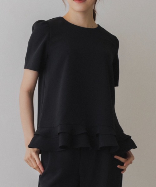 Sono(ソーノ)の「【SONO/ソーノ】【SONO NAVY/ソーノネイビー】ミニティアードレディブラウス(シャツ/ブラウス・レディース・ブラック/ネイビー/ホワイト・F)」の16枚目の写真
