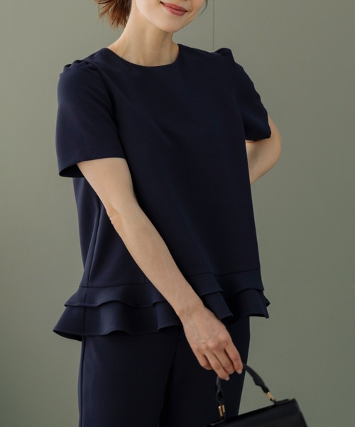 Sono(ソーノ)の「【SONO/ソーノ】【SONO NAVY/ソーノネイビー】ミニティアードレディブラウス(シャツ/ブラウス・レディース・ブラック/ネイビー/ホワイト・F)」の15枚目の写真