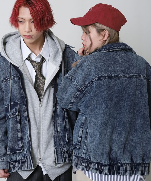 ZIP FIVE(ジップファイブ)の「【ZIP FIVE】デニム ケミカル カバーオール / デニムジャケット(デニムジャケット・メンズ・ブラック/インディゴブルー・LARGE/MEDIUM)」の3枚目の写真