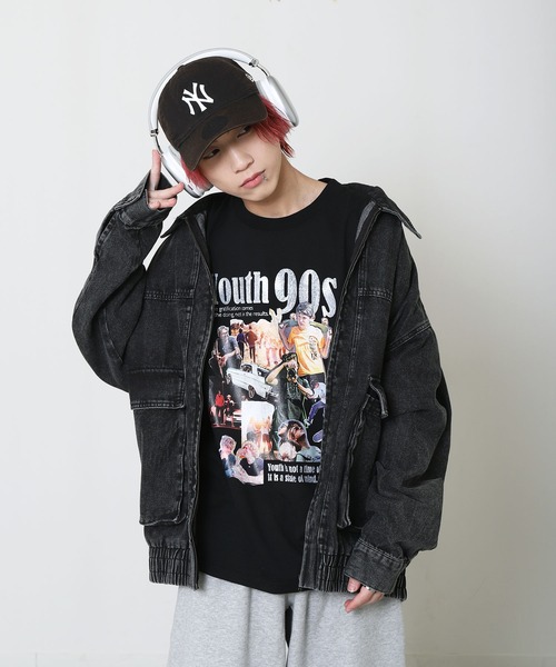 ZIP FIVE(ジップファイブ)の「【ZIP FIVE】デニム ケミカル カバーオール / デニムジャケット(デニムジャケット・メンズ・ブラック/インディゴブルー・LARGE/MEDIUM)」の7枚目の写真