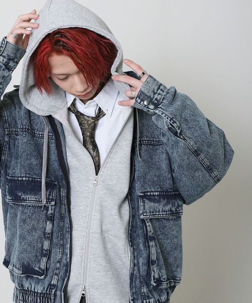 ZIP FIVE(ジップファイブ)の「【ZIP FIVE】デニム ケミカル カバーオール / デニムジャケット(デニムジャケット・メンズ・ブラック/インディゴブルー・LARGE/MEDIUM)」の21枚目の写真