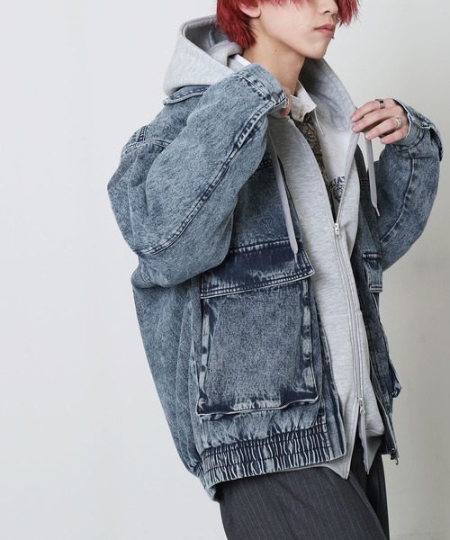 ZIP FIVE(ジップファイブ)の「【ZIP FIVE】デニム ケミカル カバーオール / デニムジャケット(デニムジャケット・メンズ・ブラック/インディゴブルー・LARGE/MEDIUM)」の18枚目の写真