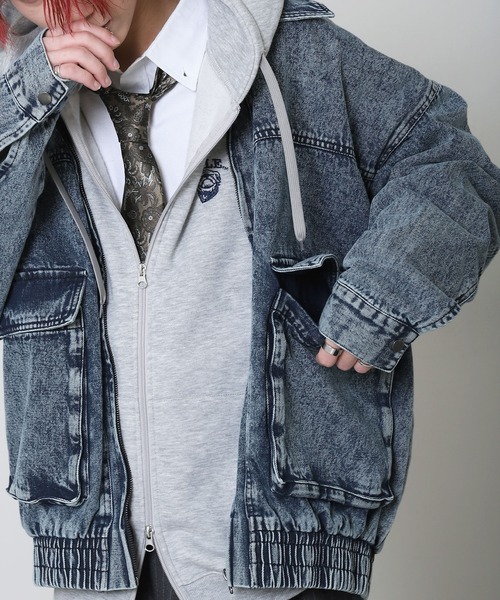 ZIP FIVE(ジップファイブ)の「【ZIP FIVE】デニム ケミカル カバーオール / デニムジャケット(デニムジャケット・メンズ・ブラック/インディゴブルー・LARGE/MEDIUM)」の20枚目の写真