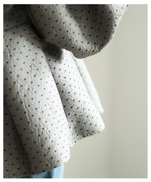 Sawa a la mode(サワアラモード)の「ドットジャガードペプラムトップス(Tシャツ/カットソー・レディース・ベージュ/ブラック・FREE)」の7枚目の写真