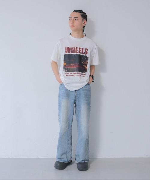 UNIT CHEST（ユニットチェスト）の「【UNIT CHEST】unique unisex T-shirt　VTFAコラボT ”Driver of life” by RIRIKA TOGUCHI（Tシャツ/カットソー・レディース・ホワイト/ブラック・L/M/S）」の4枚目の写真
