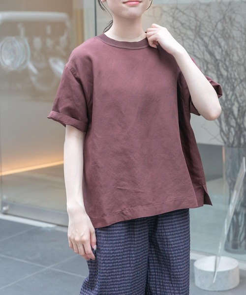 FORK&SPOON（フォークアンドスプーン）の「FORK&SPOON　プルオーバーブラウス（Tシャツ/カットソー・レディース・ミント/オレンジ系その他/チャコールグレー/オフホワイト/ブラウン・1）」の3枚目の写真