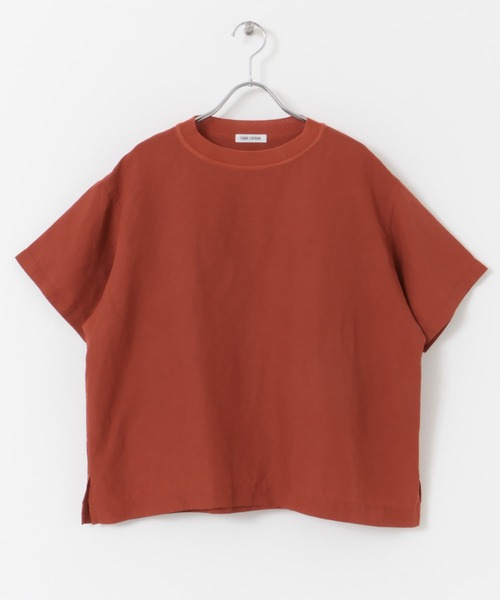 今期 FORK＆SPOON プルオーバーブラウス 麻混Tシャツ 完売色 セール】FORK&SPOON プルオーバーブラウス（Tシャツ/カットソー