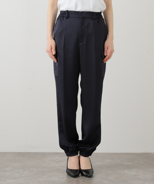 La TOTALITE（ラトータリテ）の「【洗える】サテンワークパンツ（スラックス・レディース・ホワイト/ネイビー/ピンク・36/38）」の9枚目の写真