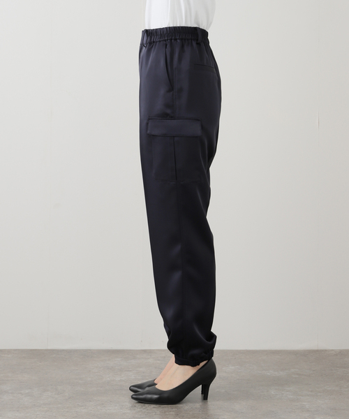 La TOTALITE（ラトータリテ）の「【洗える】サテンワークパンツ（スラックス・レディース・ホワイト/ネイビー/ピンク・36/38）」の10枚目の写真