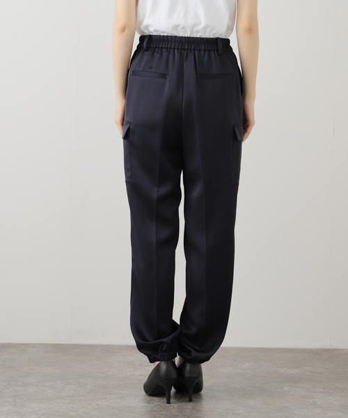 La TOTALITE（ラトータリテ）の「【洗える】サテンワークパンツ（スラックス・レディース・ホワイト/ネイビー/ピンク・36/38）」の11枚目の写真