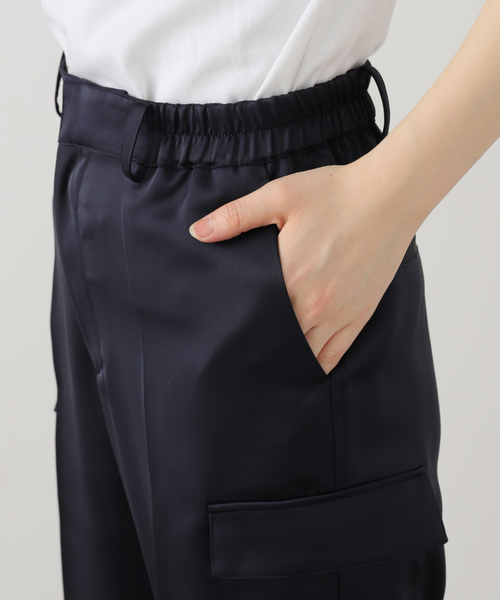 La TOTALITE（ラトータリテ）の「【洗える】サテンワークパンツ（スラックス・レディース・ホワイト/ネイビー/ピンク・36/38）」の14枚目の写真