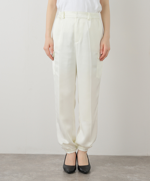 La TOTALITE（ラトータリテ）の「【洗える】サテンワークパンツ（スラックス・レディース・ホワイト/ネイビー/ピンク・36/38）」の20枚目の写真