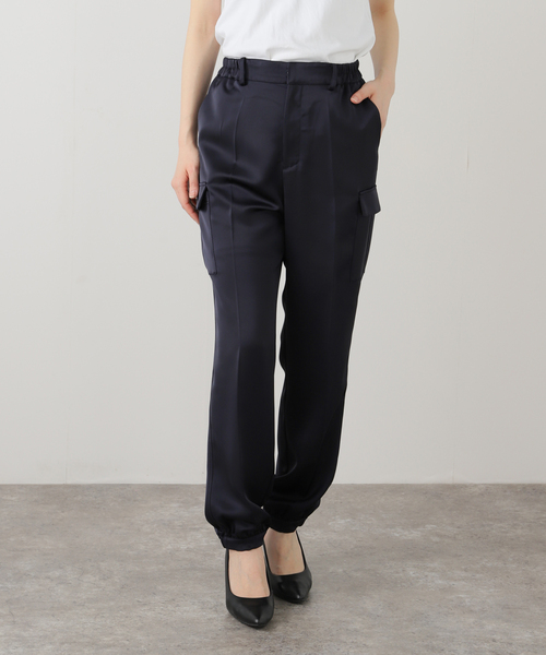 La TOTALITE（ラトータリテ）の「【洗える】サテンワークパンツ（スラックス・レディース・ホワイト/ネイビー/ピンク・36/38）」の22枚目の写真