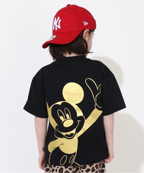 綿100％】 親子お揃い ディズニー 箔キャラクターTシャツ 0541K（T