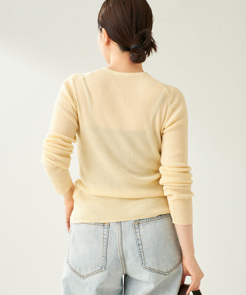 美品 Plage シアーカーディガン ナチュラル プラージュ プラージュ Plage 《追加》whisper rib sheer カーディガン