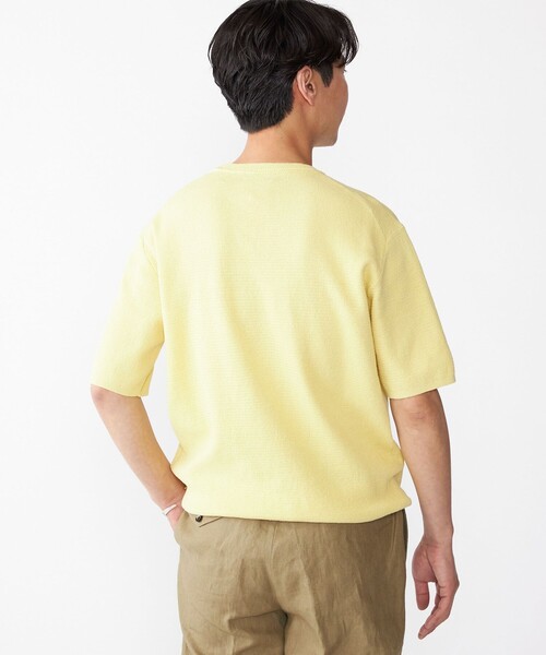 SHIPS(シップス)の「SHIPS:〈手洗い可能〉リネン バスケット ニット Tシャツ(ニット/セーター・メンズ・ライトブルー/ネイビー/クリーム/ナチュラル・SMALL/MEDIUM/LARGE/X-LARGE)」の14枚目の写真