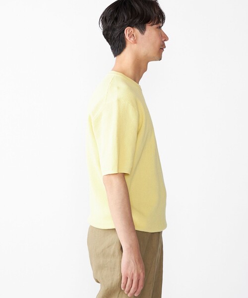 SHIPS(シップス)の「SHIPS:〈手洗い可能〉リネン バスケット ニット Tシャツ(ニット/セーター・メンズ・ライトブルー/ネイビー/クリーム/ナチュラル・SMALL/MEDIUM/LARGE/X-LARGE)」の15枚目の写真